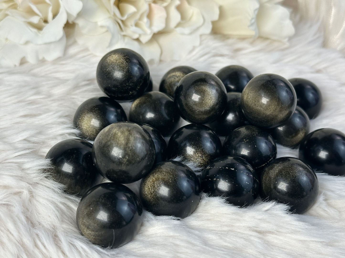 Gold Sheen Obsidian Kugel OB6