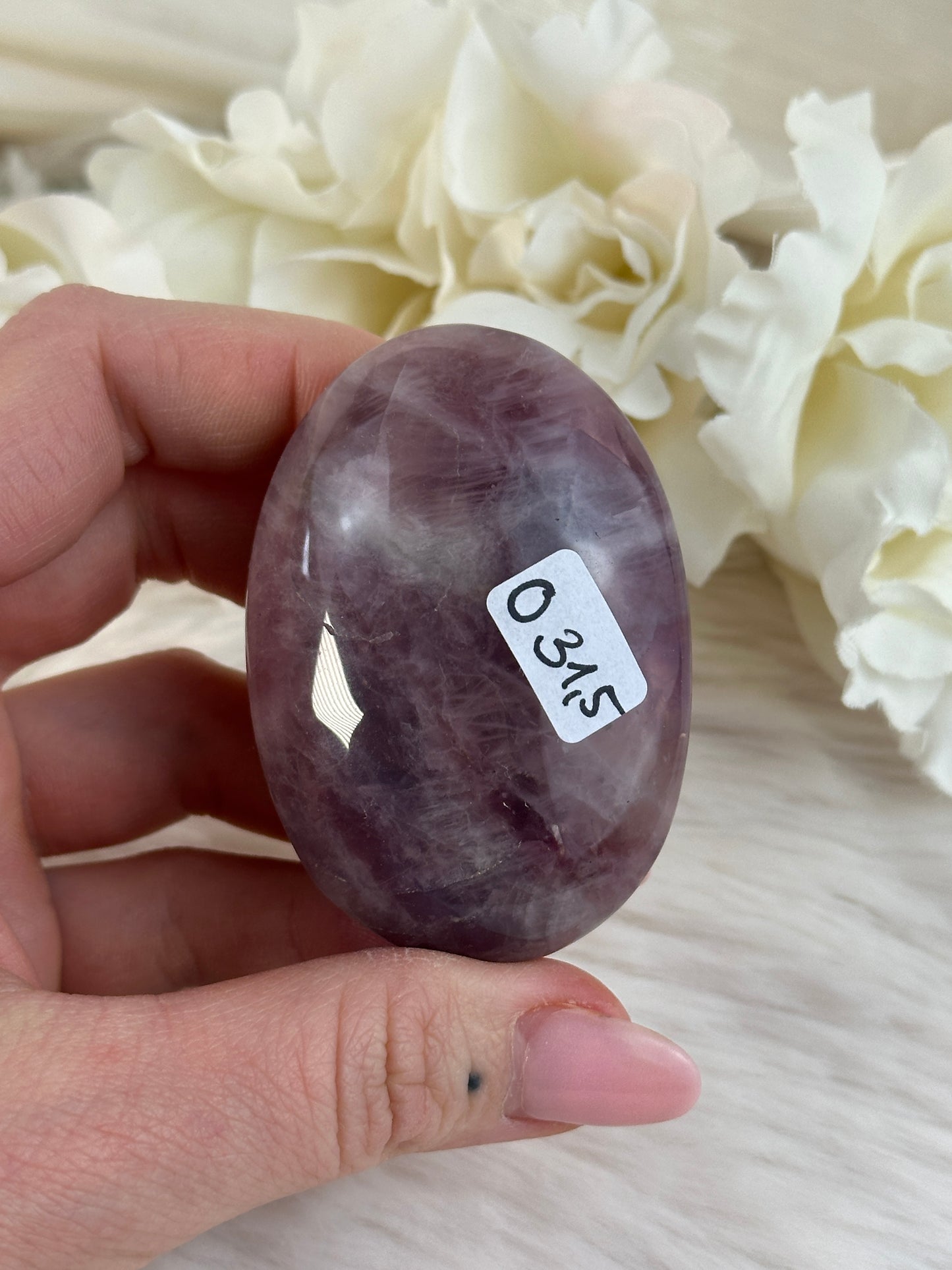 HQ Lavendel Rosenquarz Handsteine O31,5