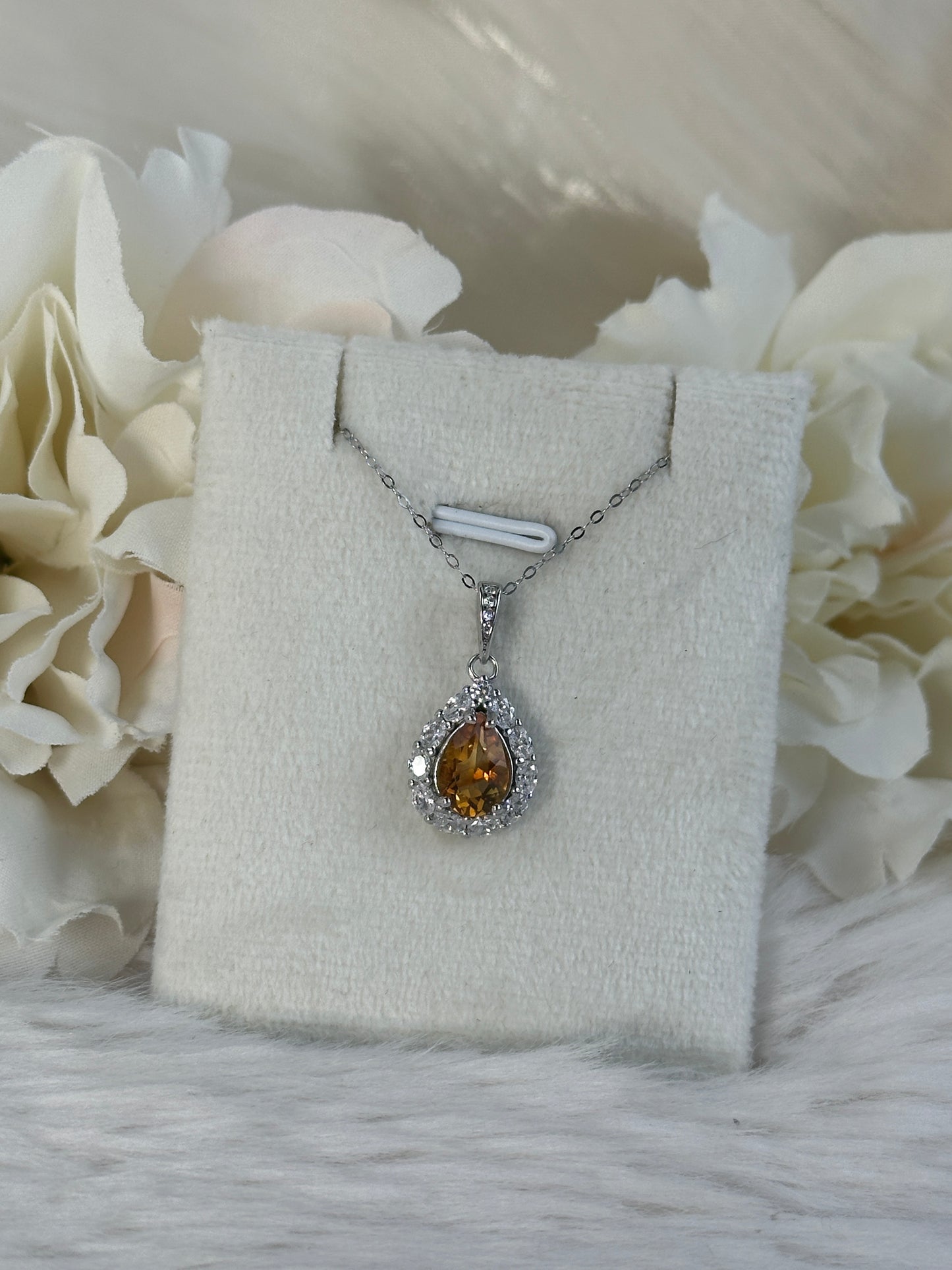 925 Silber Kette Citrin CA49