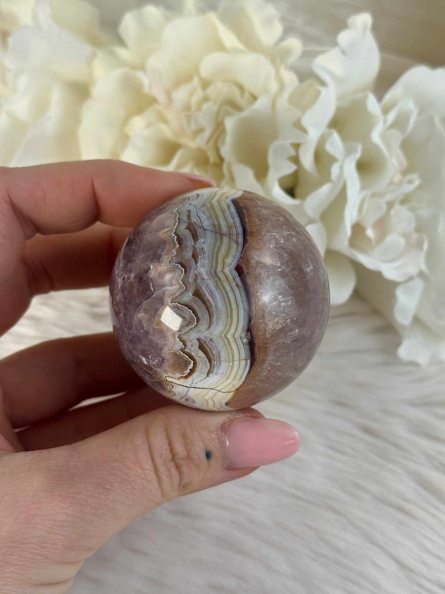 Amethyst x Achat Kugel W41,6