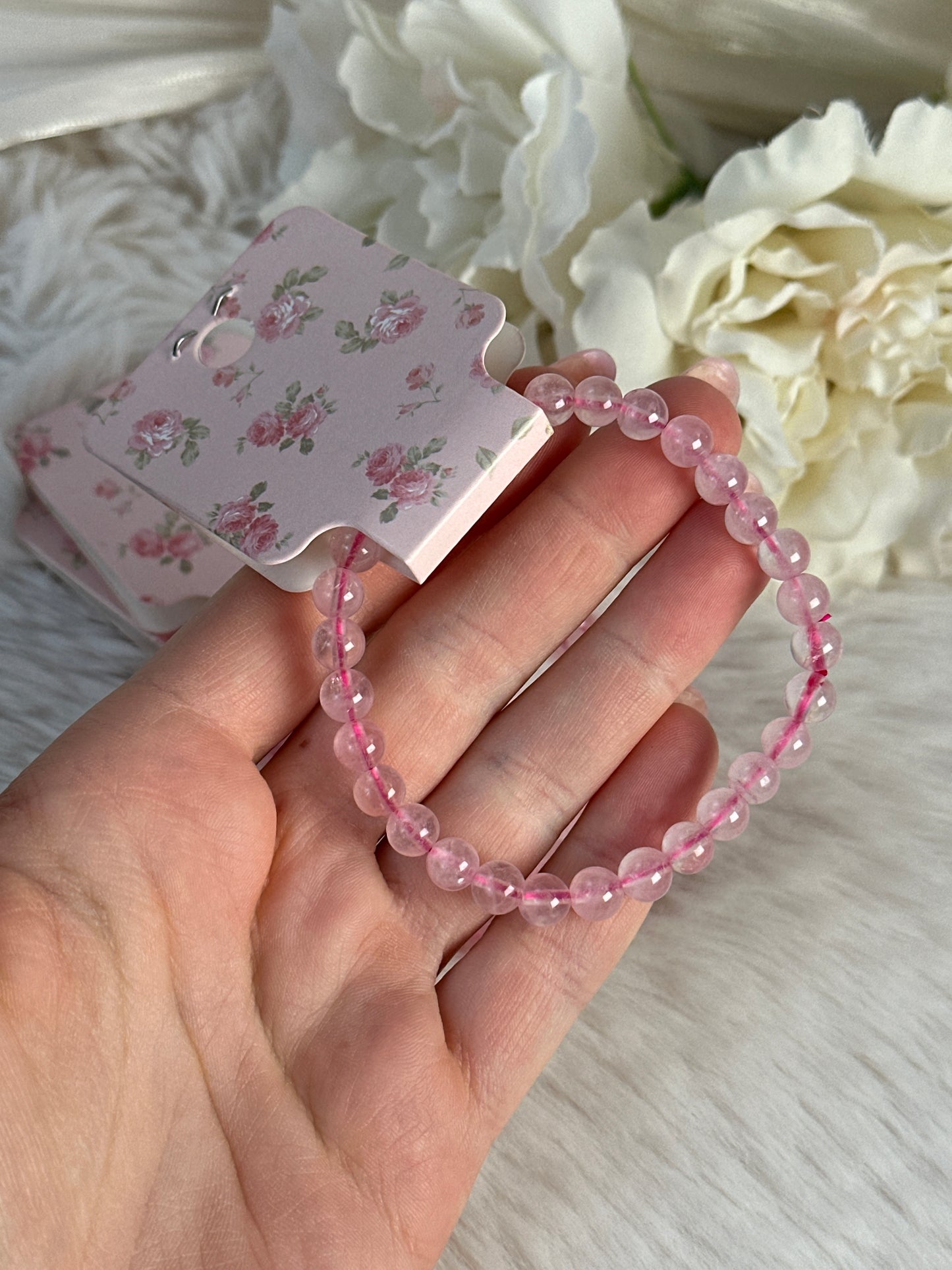 Rosenquarz Armband 6mm ROi12