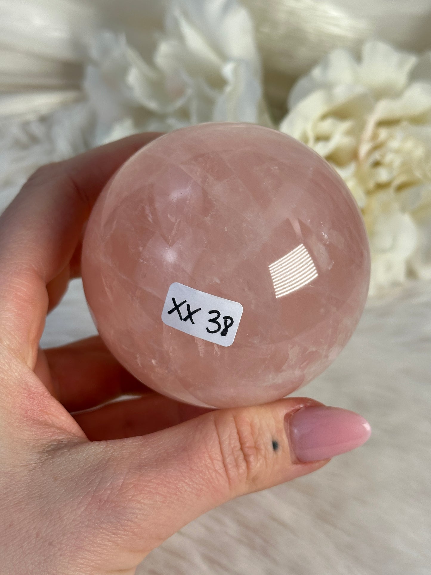 Rosenquarz Kugel XX38