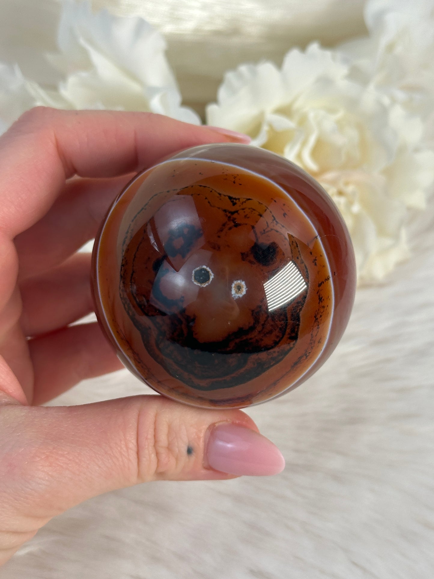 Druzy Sardonyx Achat Kugel T54