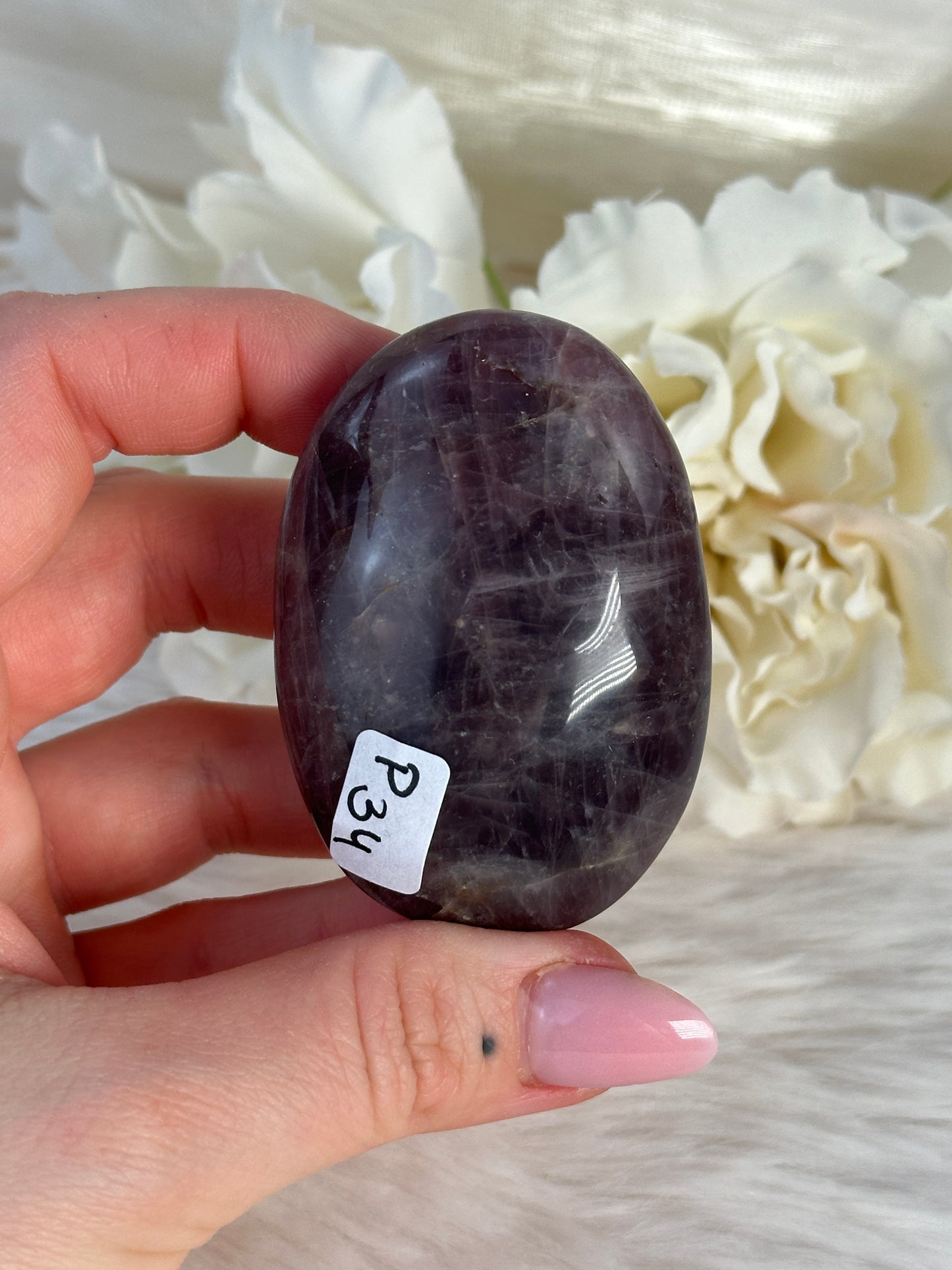 HQ Lavendel Rosenquarz Handsteine P34