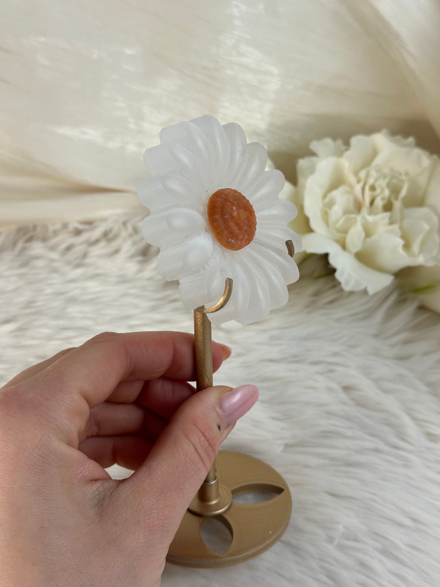 Selenit Blume auf Halterung B28,8