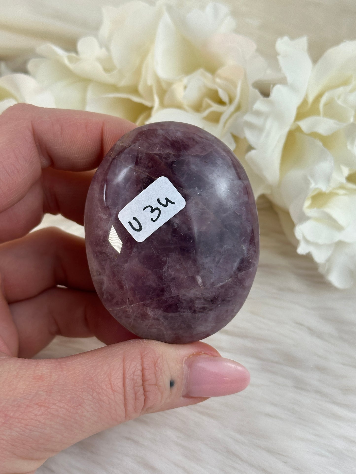 HQ Lavendel Rosenquarz Handsteine U34