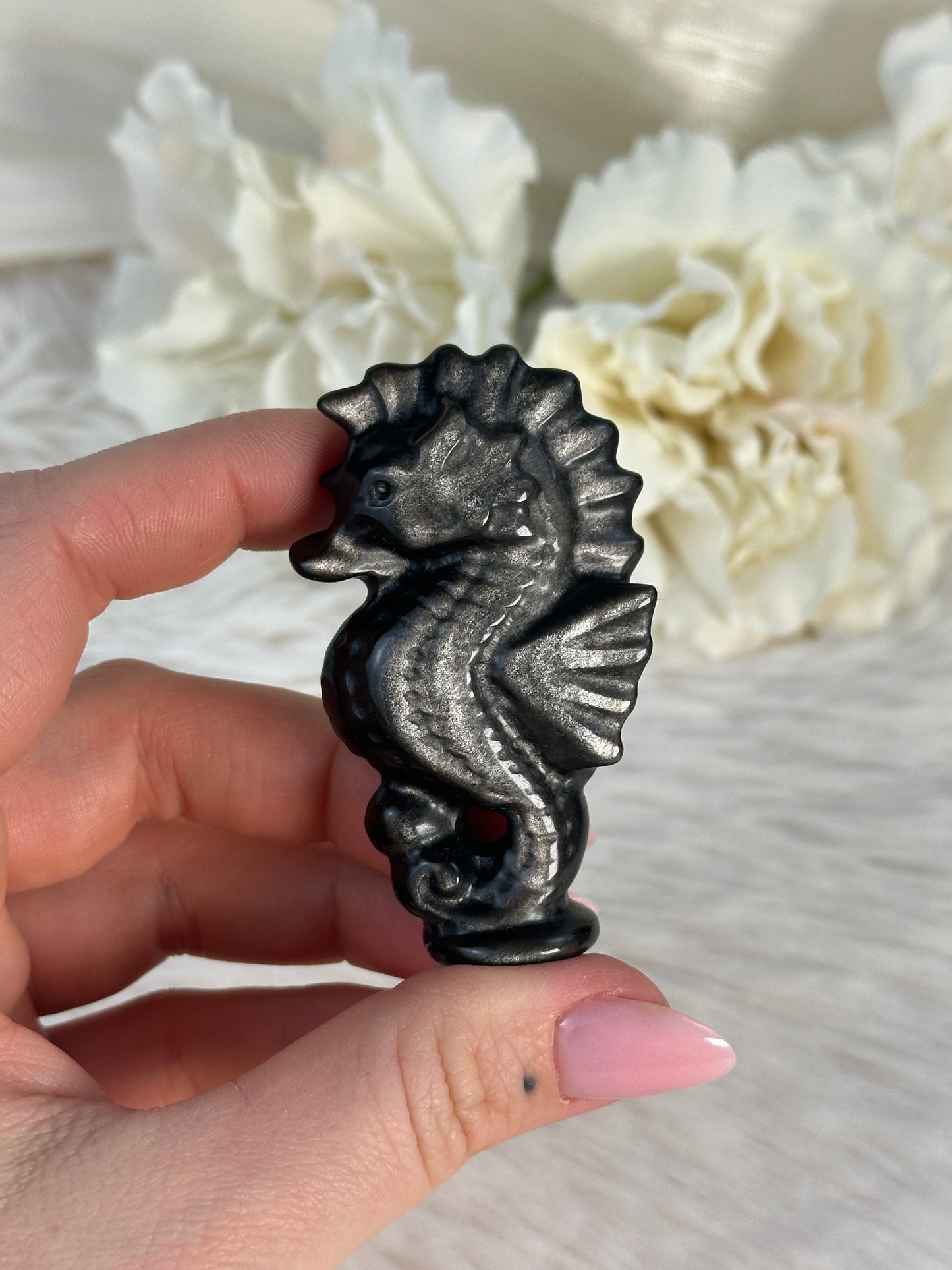 Silver Sheen Obsidian Seepferdchen XV25