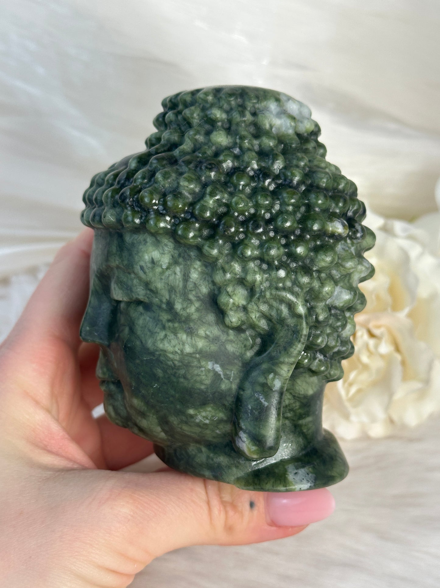 Grüner Jade Buddha Kopf Di65