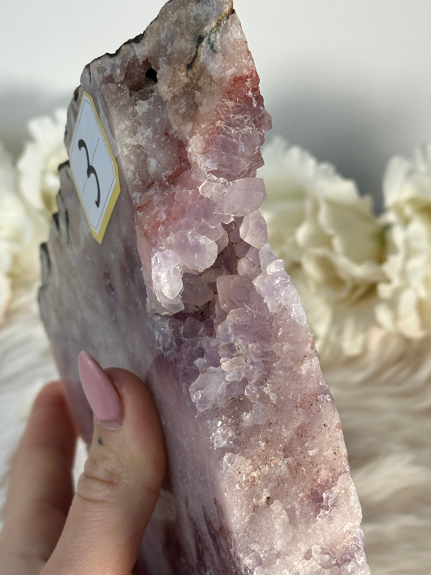 Pinke Amethyst Slab auf Halterung C198