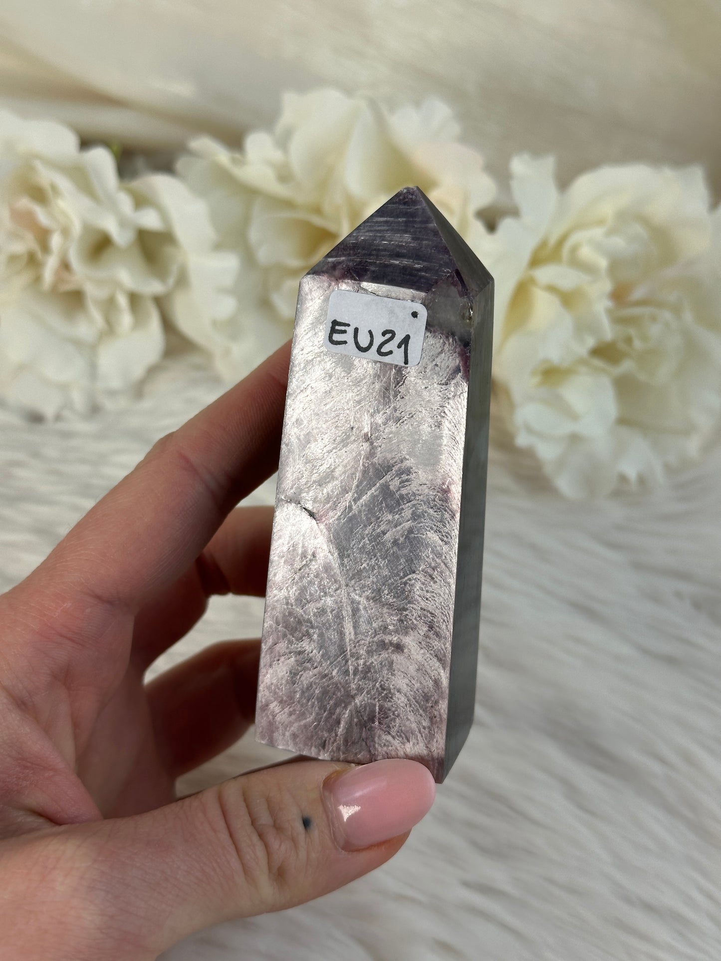 B Ware Gem Lepidolith Turm EU21