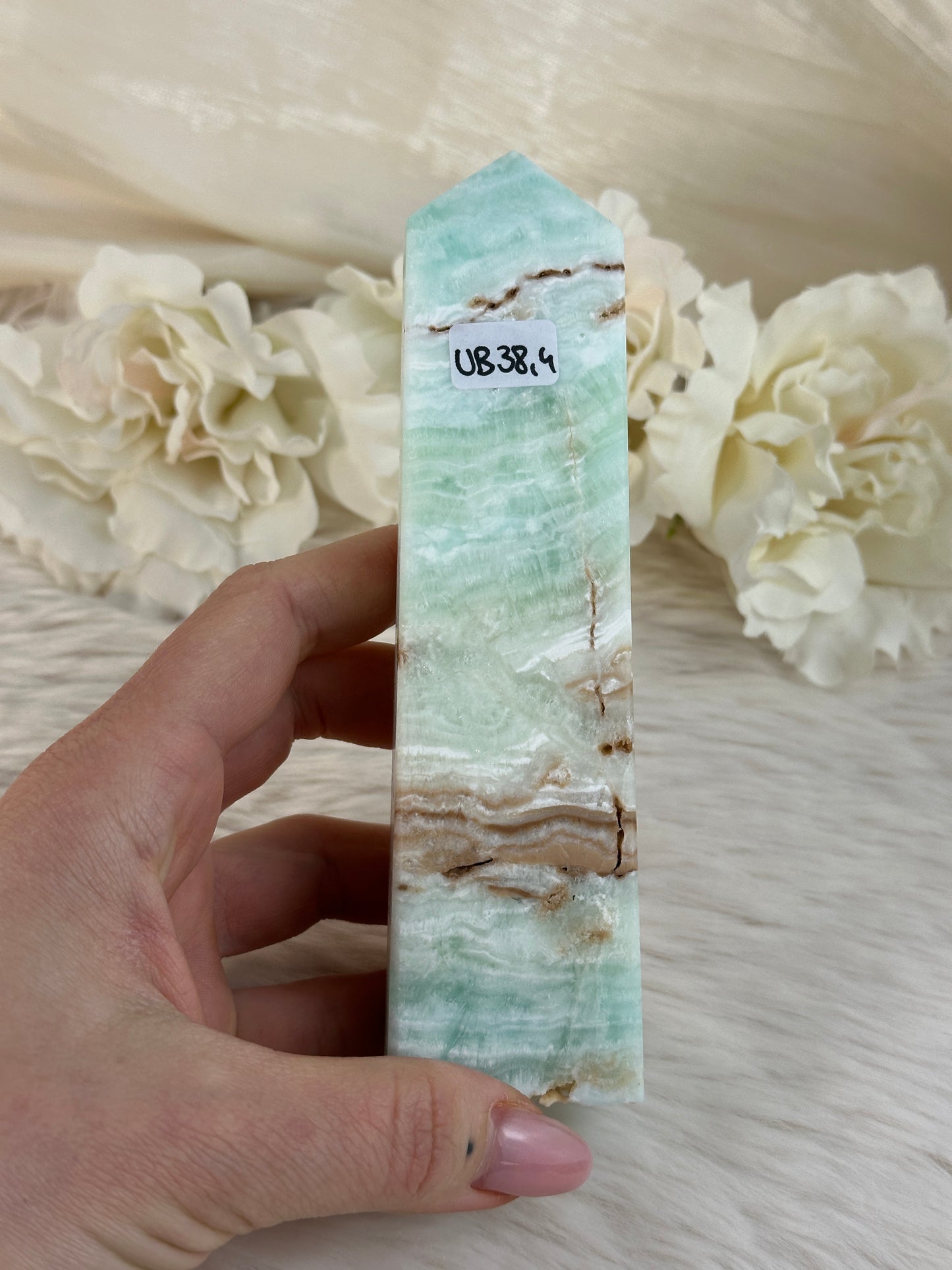 Blauer Calcit Turm UB38,4