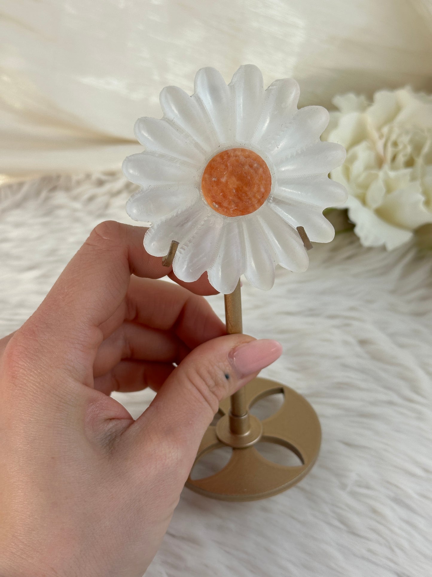 Selenit Blume auf Halterung B28,8