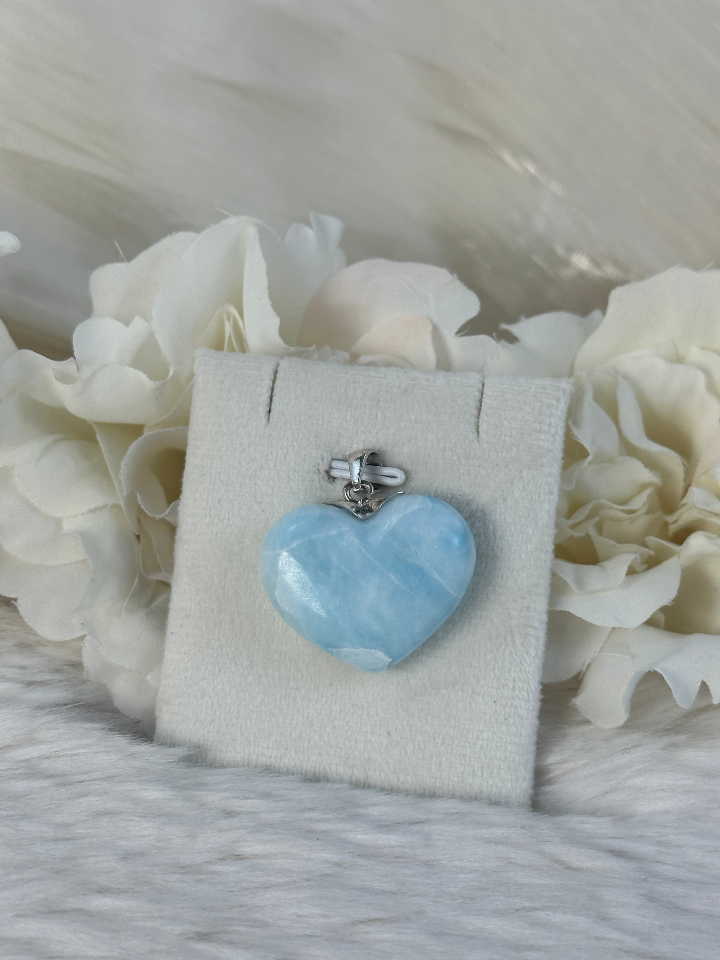 925 Silber Larimar Herz OV82