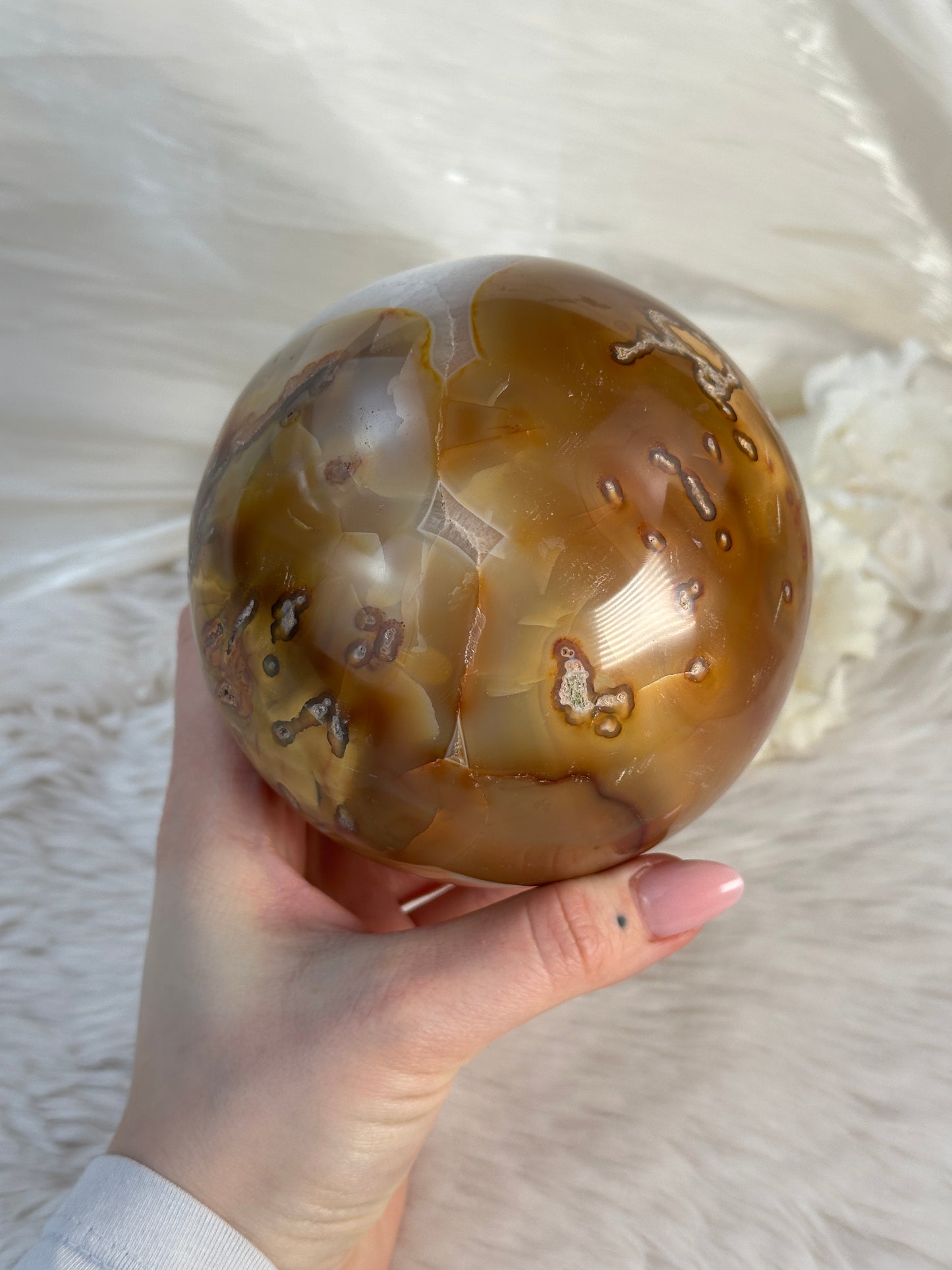 XL Karneol Quarz Kugel Ji170 1,7 Kg