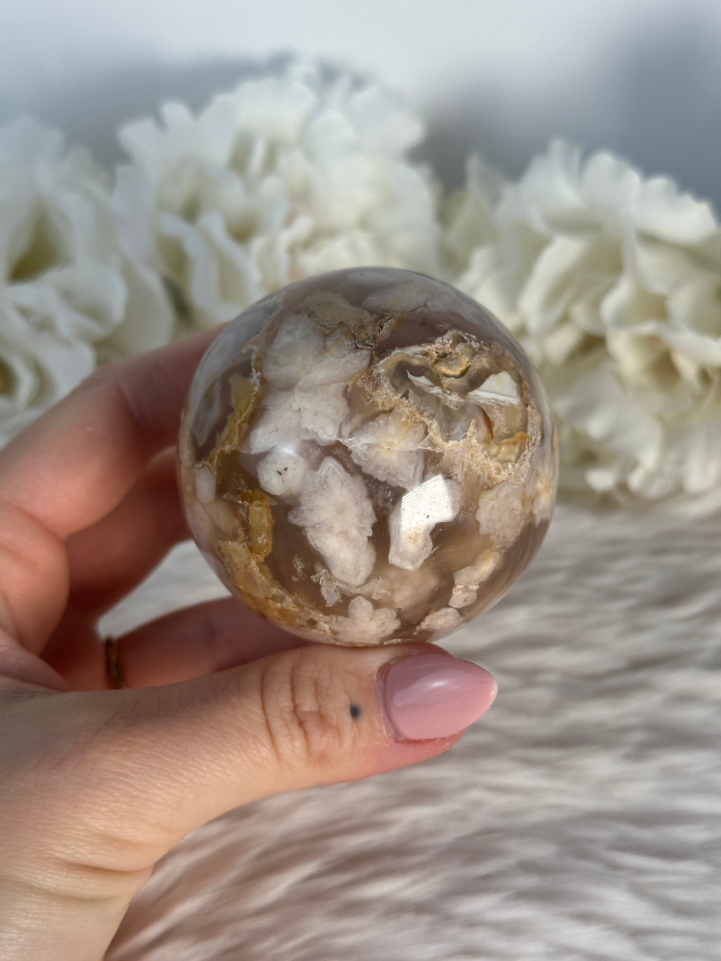 Blumenachat Kugel QA54