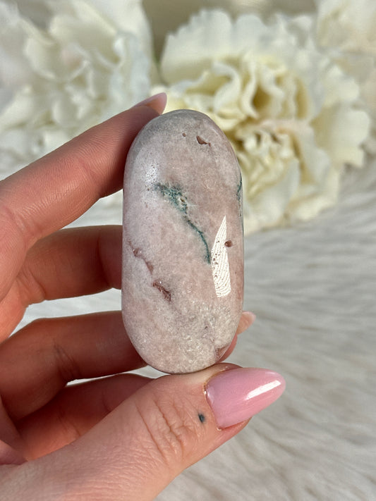 Pinker Amethyst x Blumenachat Handstein Li6,7