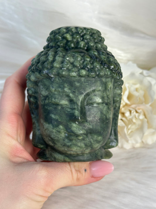 Grüner Jade Buddha Kopf Di65