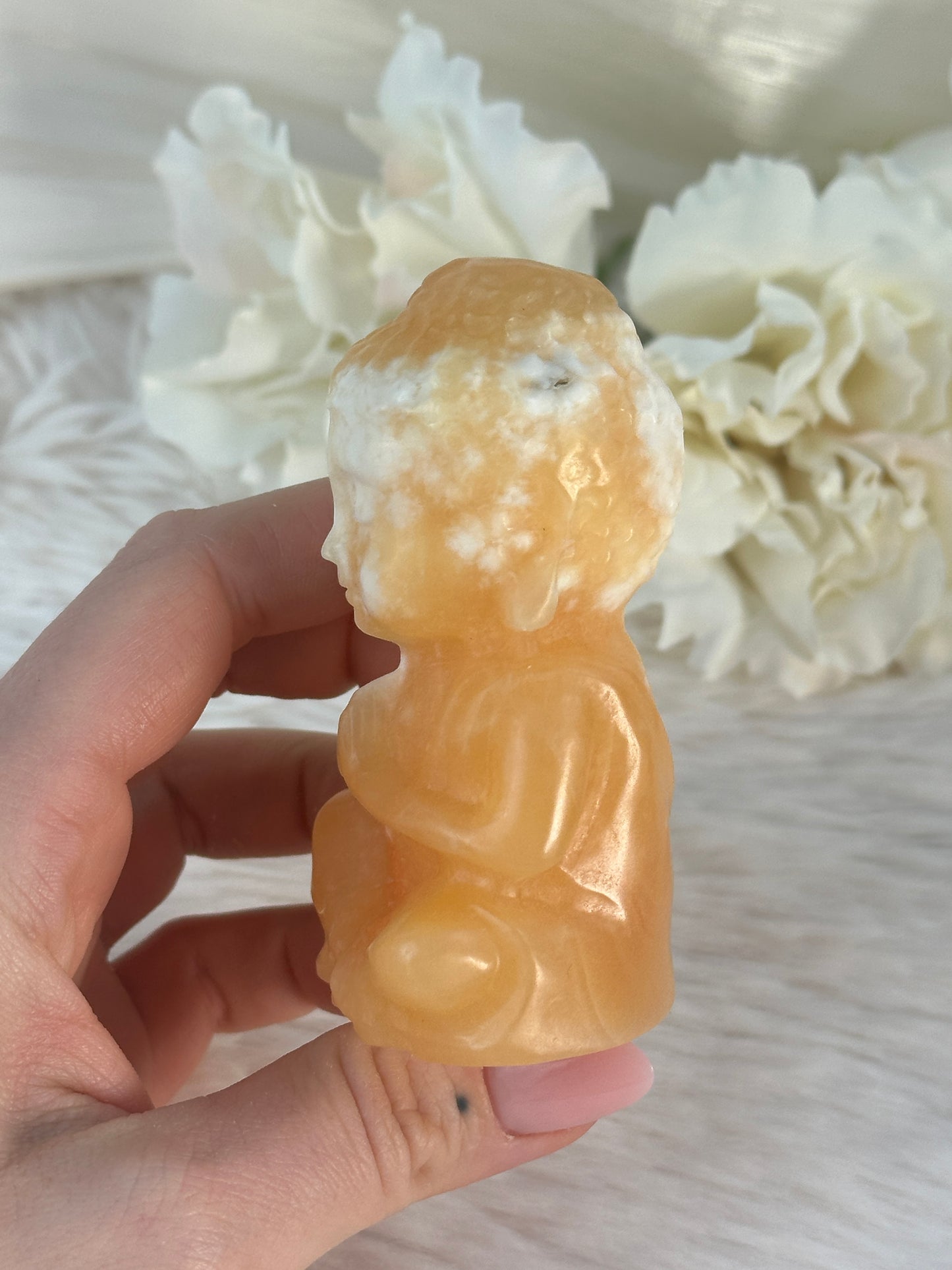 Orangencalcit Buddha OH28