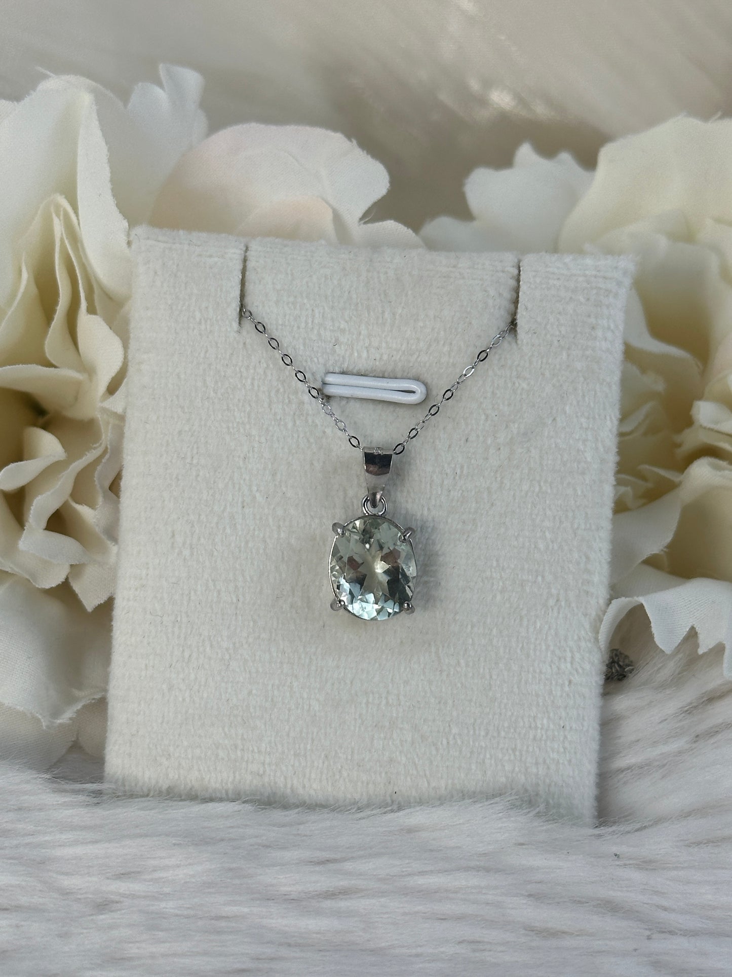 925 Silber Kette Prasiolith XX44