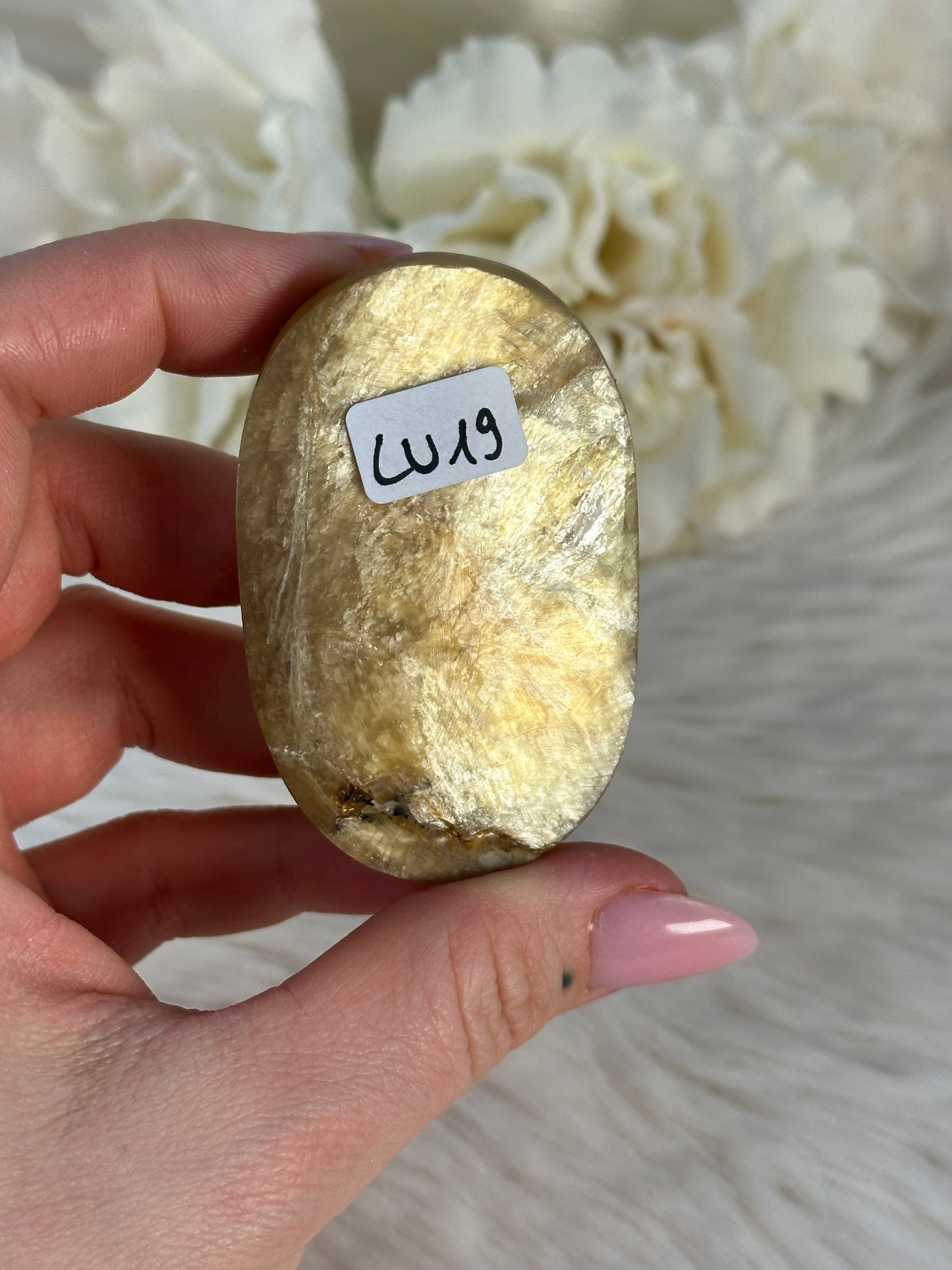Gelber Gem Lepidolith Handstein LU19