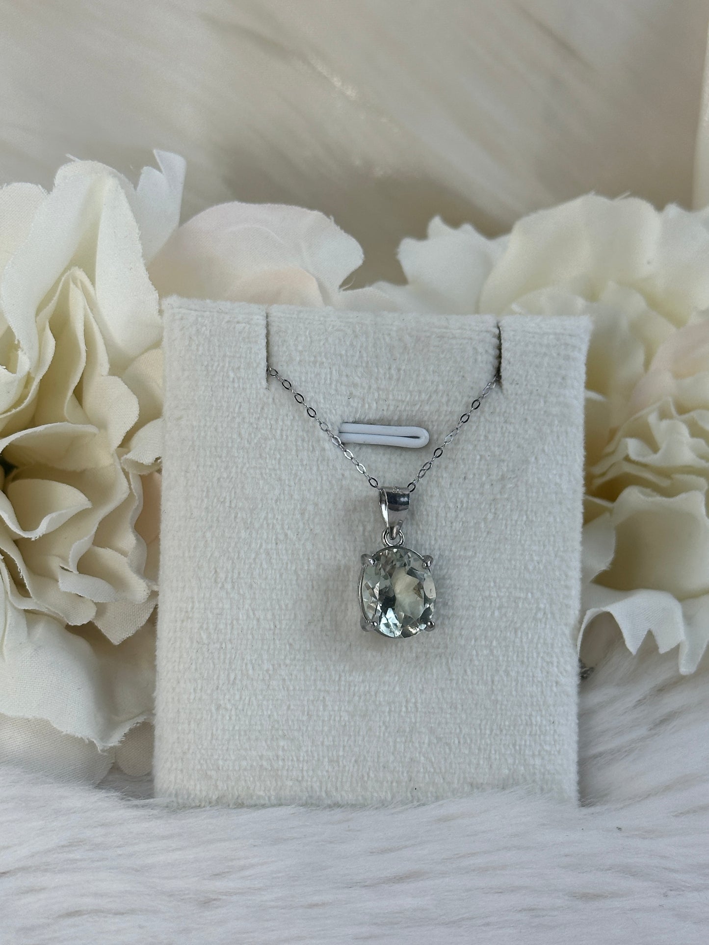 925 Silber Kette Prasiolith XX44