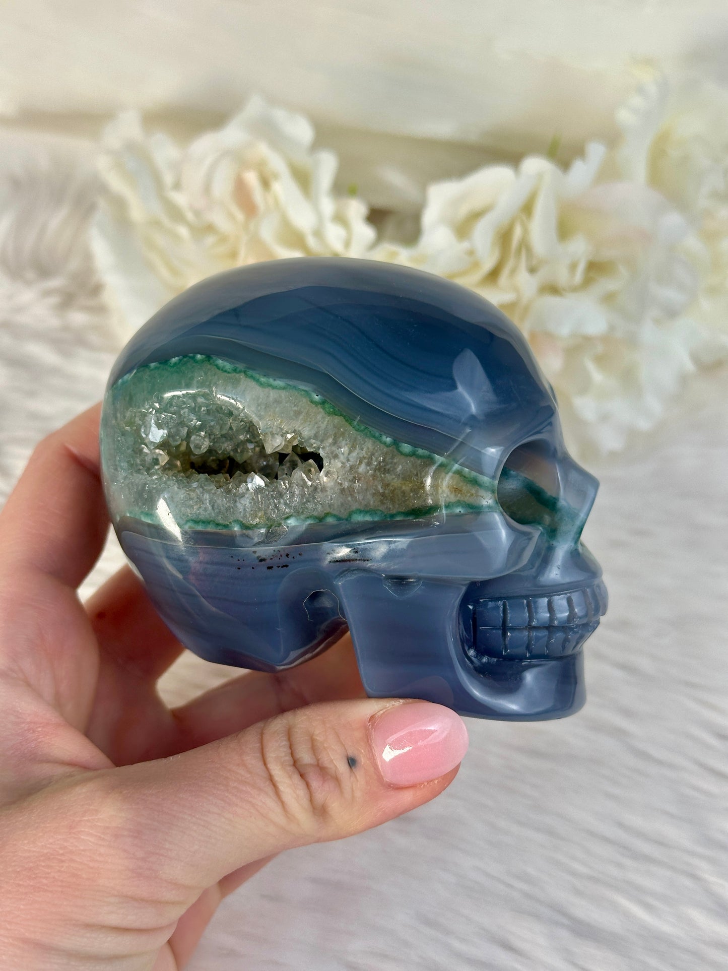 Druzy Achat Totenkopf ÄY78