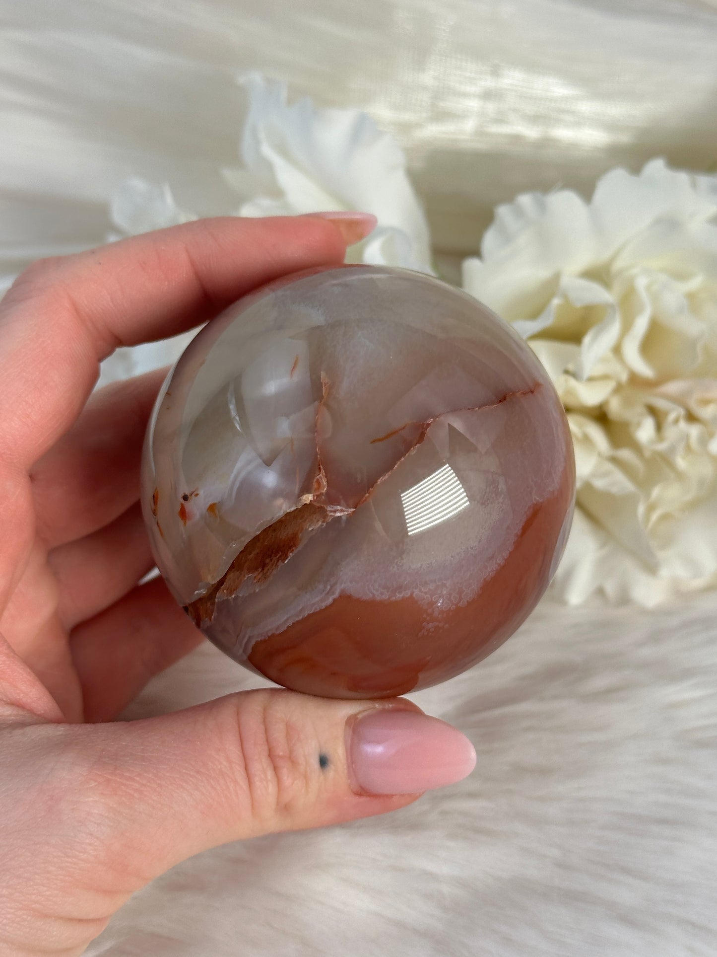 Druzy Karneol Kugel M68,6