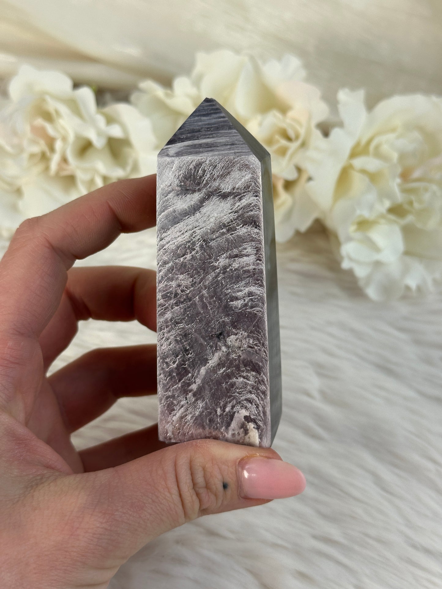 B Ware Gem Lepidolith Turm EU21