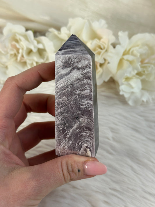 B Ware Gem Lepidolith Turm EU21