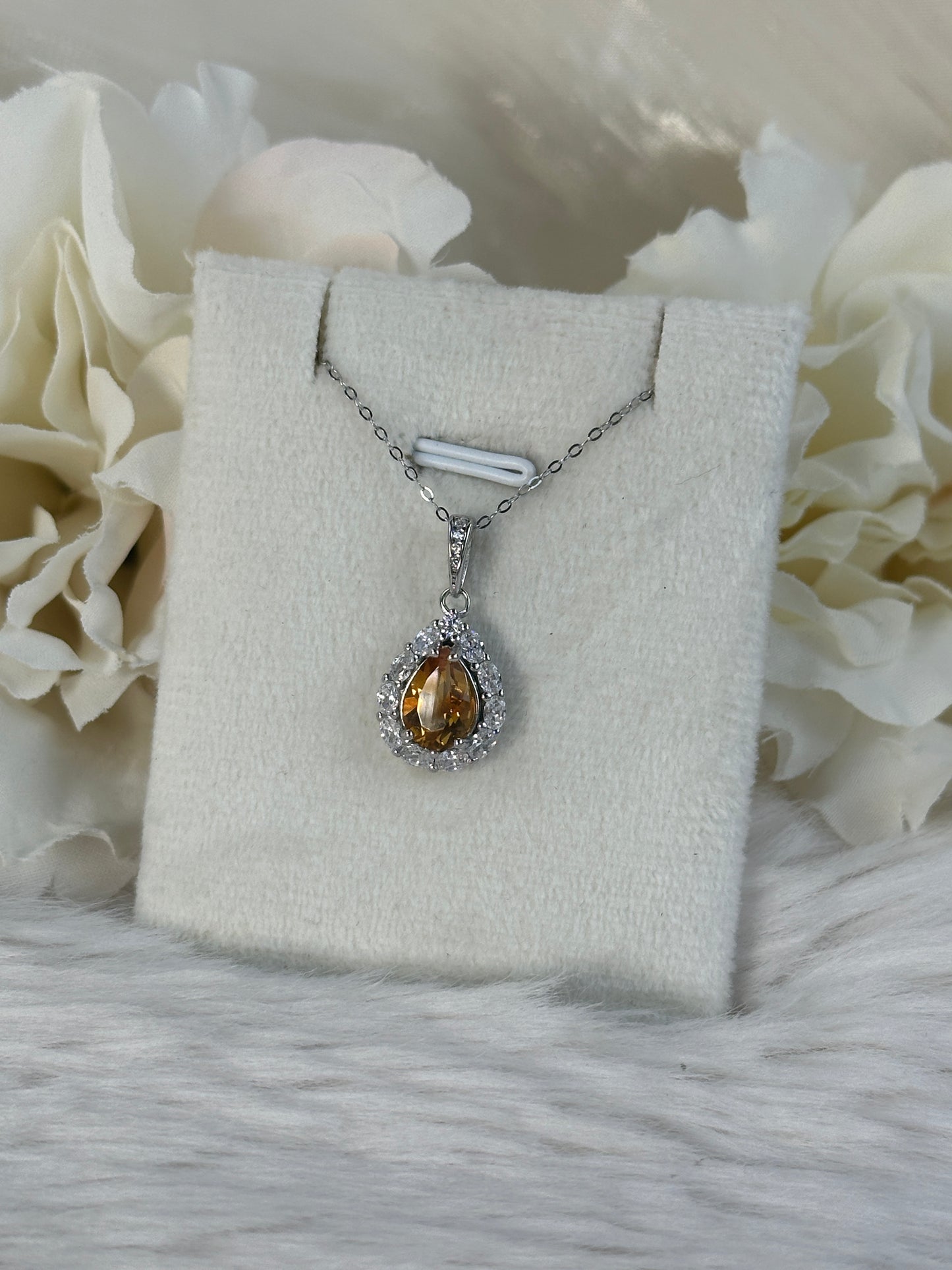 925 Silber Kette Citrin CA49