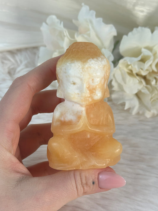 Orangencalcit Buddha OH28