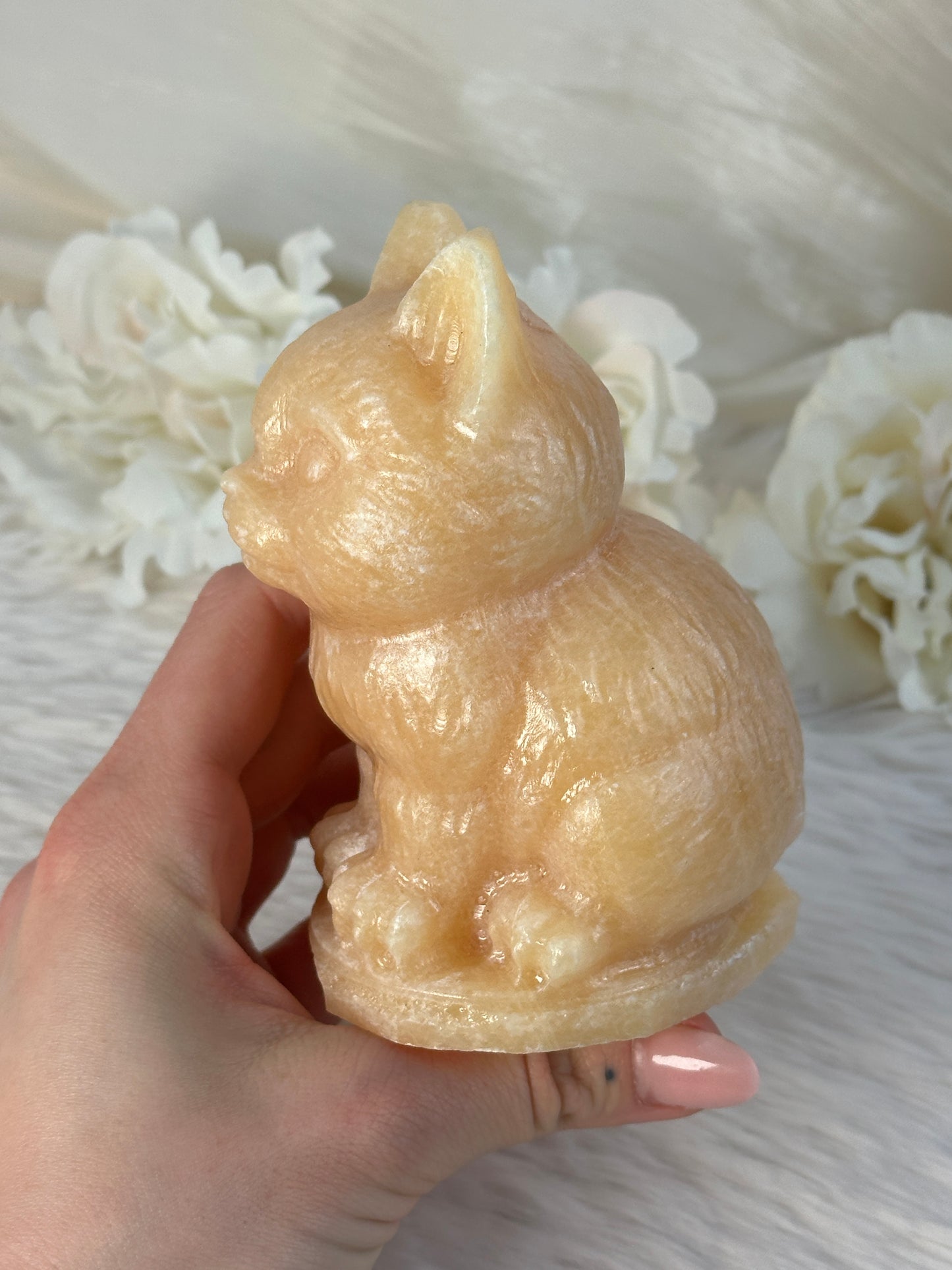 XL Orangencalcit Katze BB58