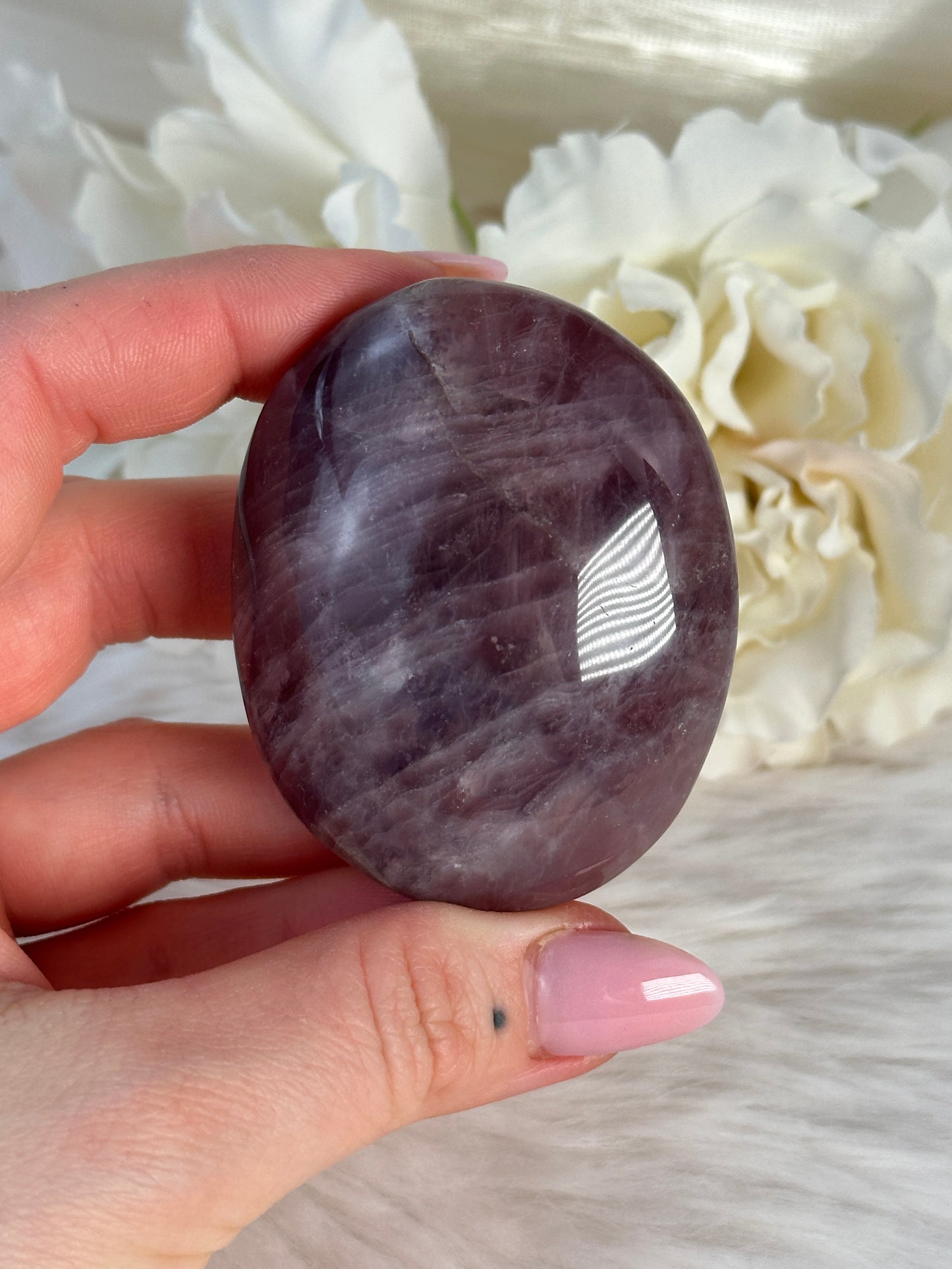 HQ Lavendel Rosenquarz Handsteine E39,6