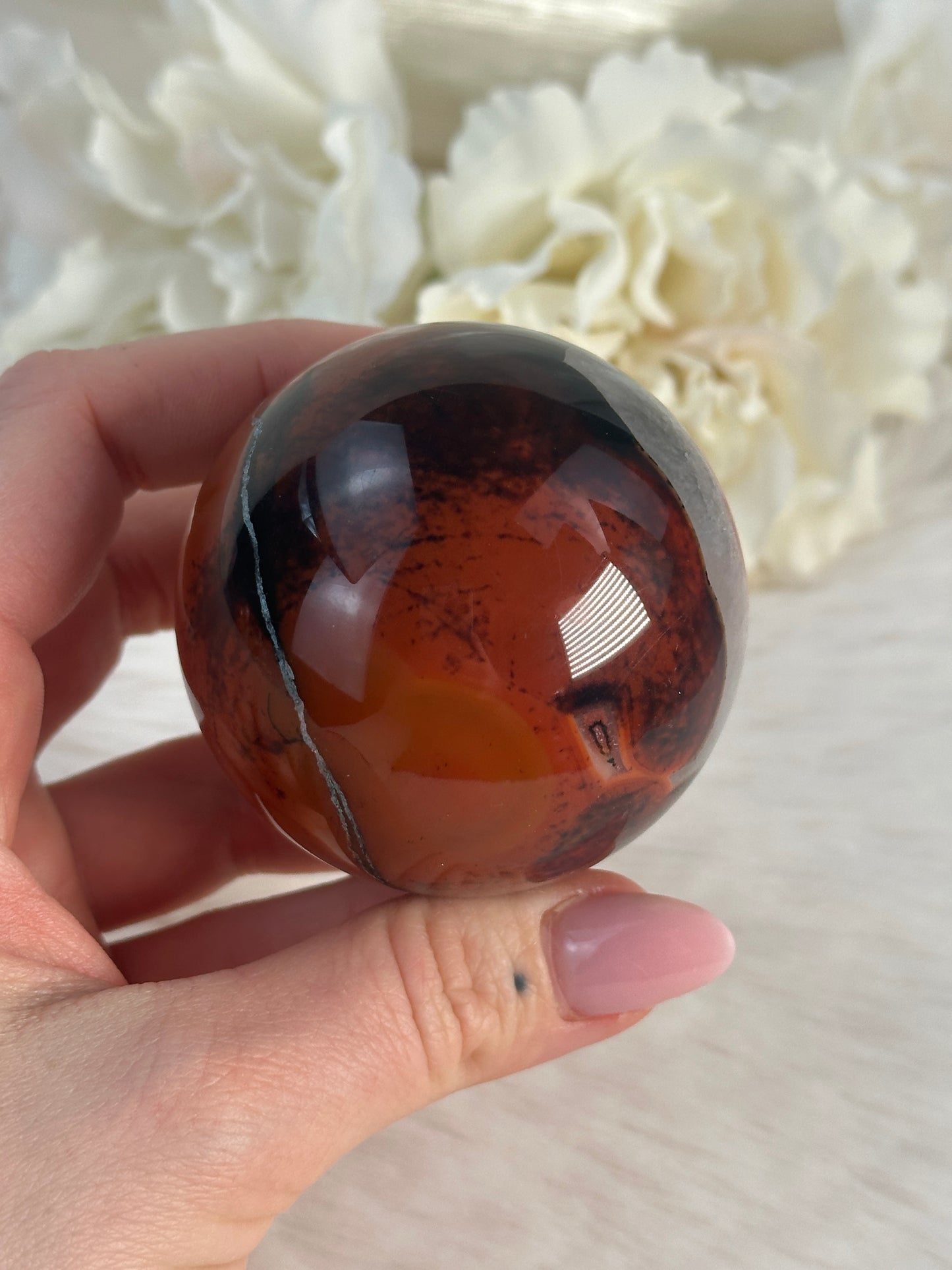 Druzy Sardonyx Achat Kugel O47,5