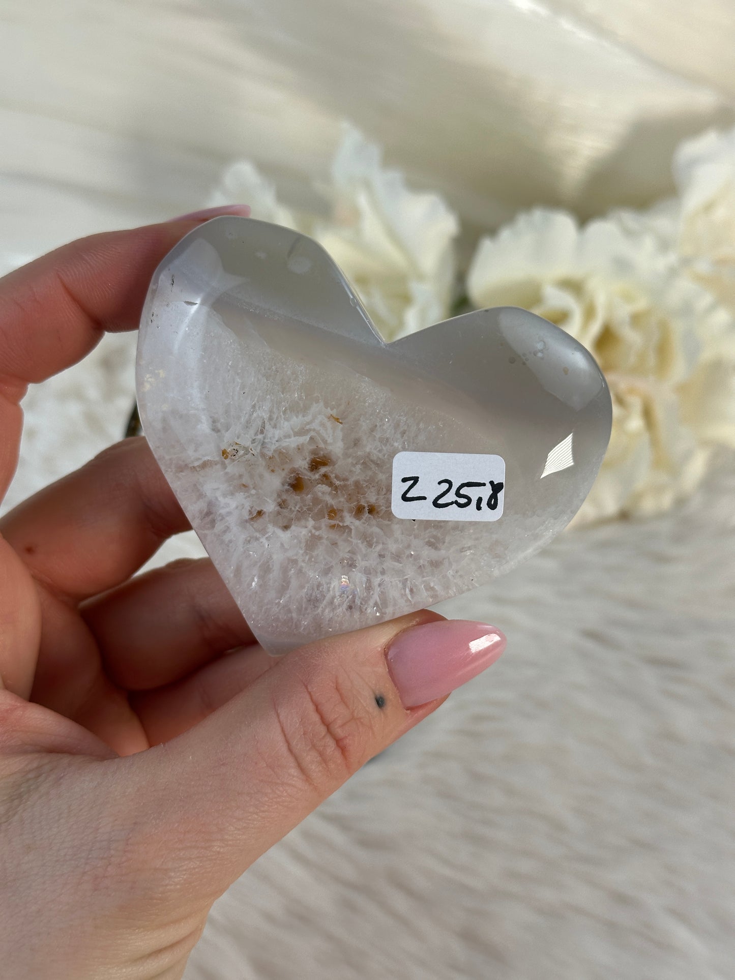 Druzy Achat Herz auf Halterung Z25,8