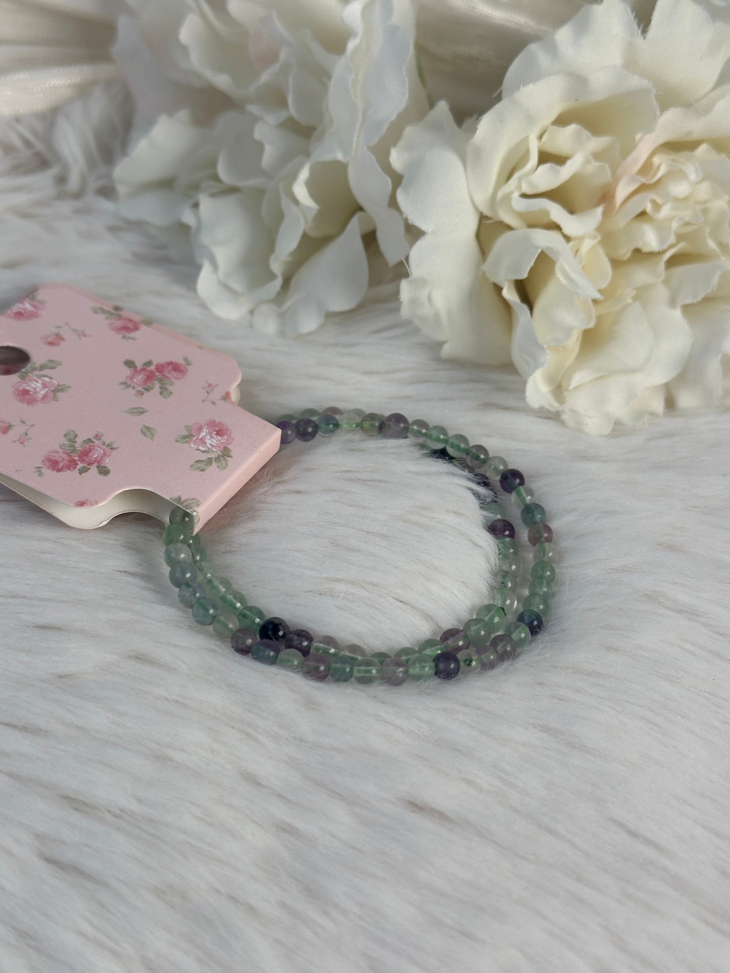 Fluorit bunt Armband 4mm Fl10