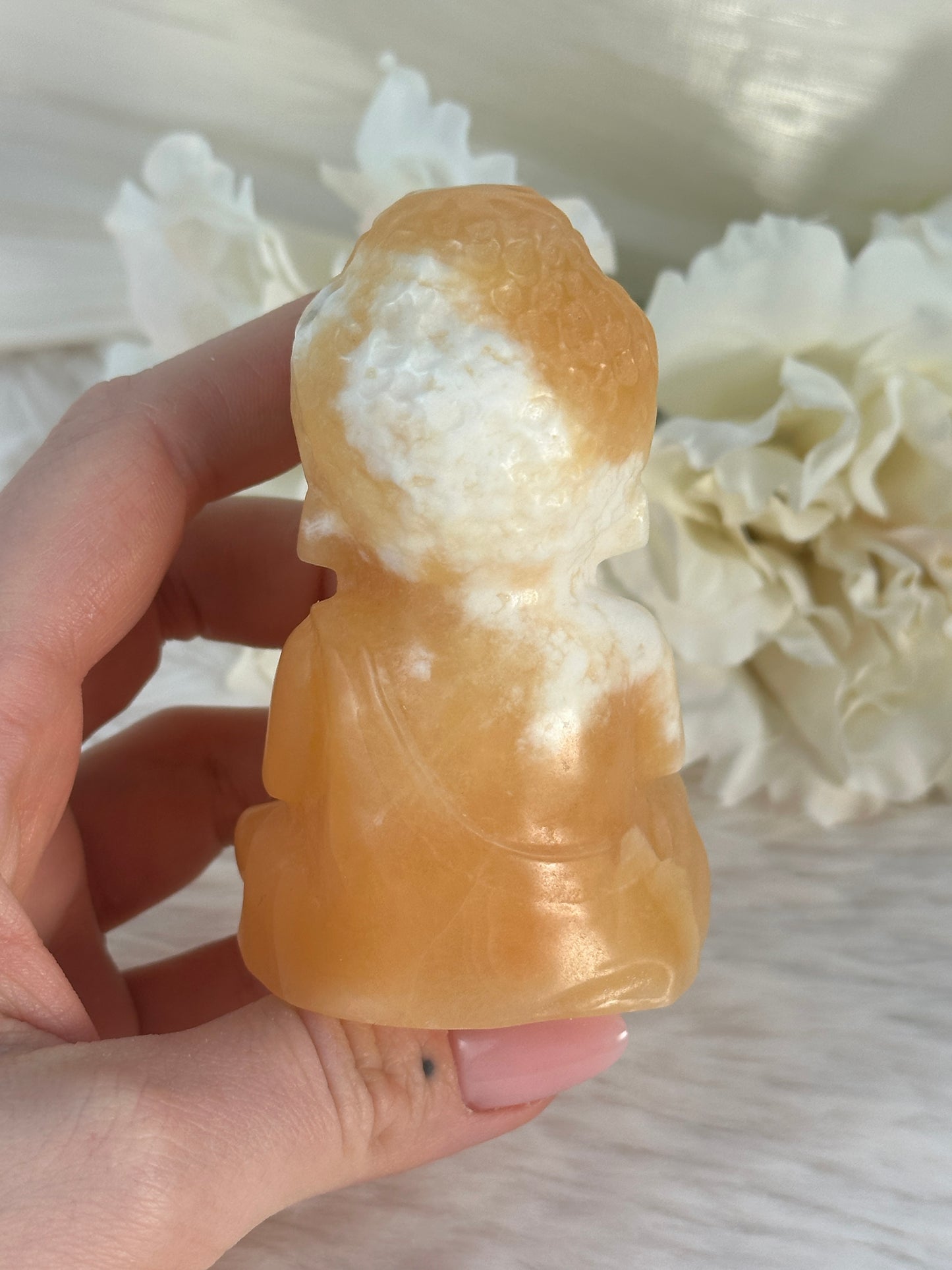 Orangencalcit Buddha OH28