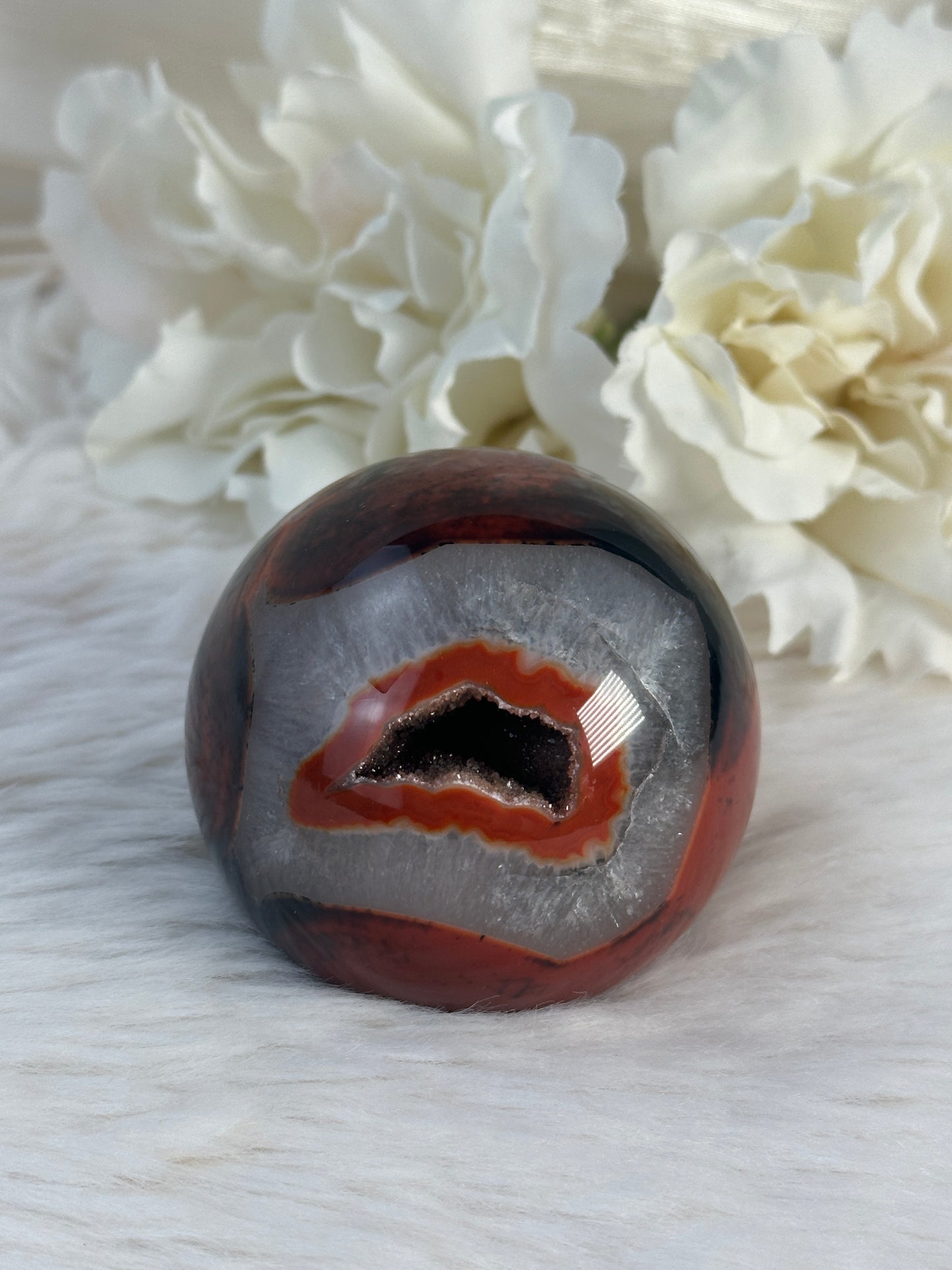 Druzy Sardonyx Achat Kugel O47,5