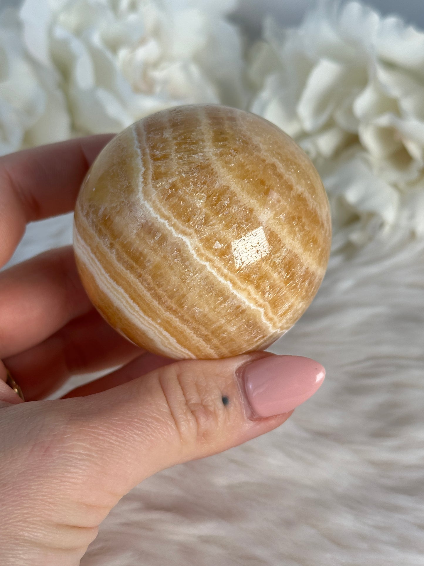 Orangencalcit Kugel JP36