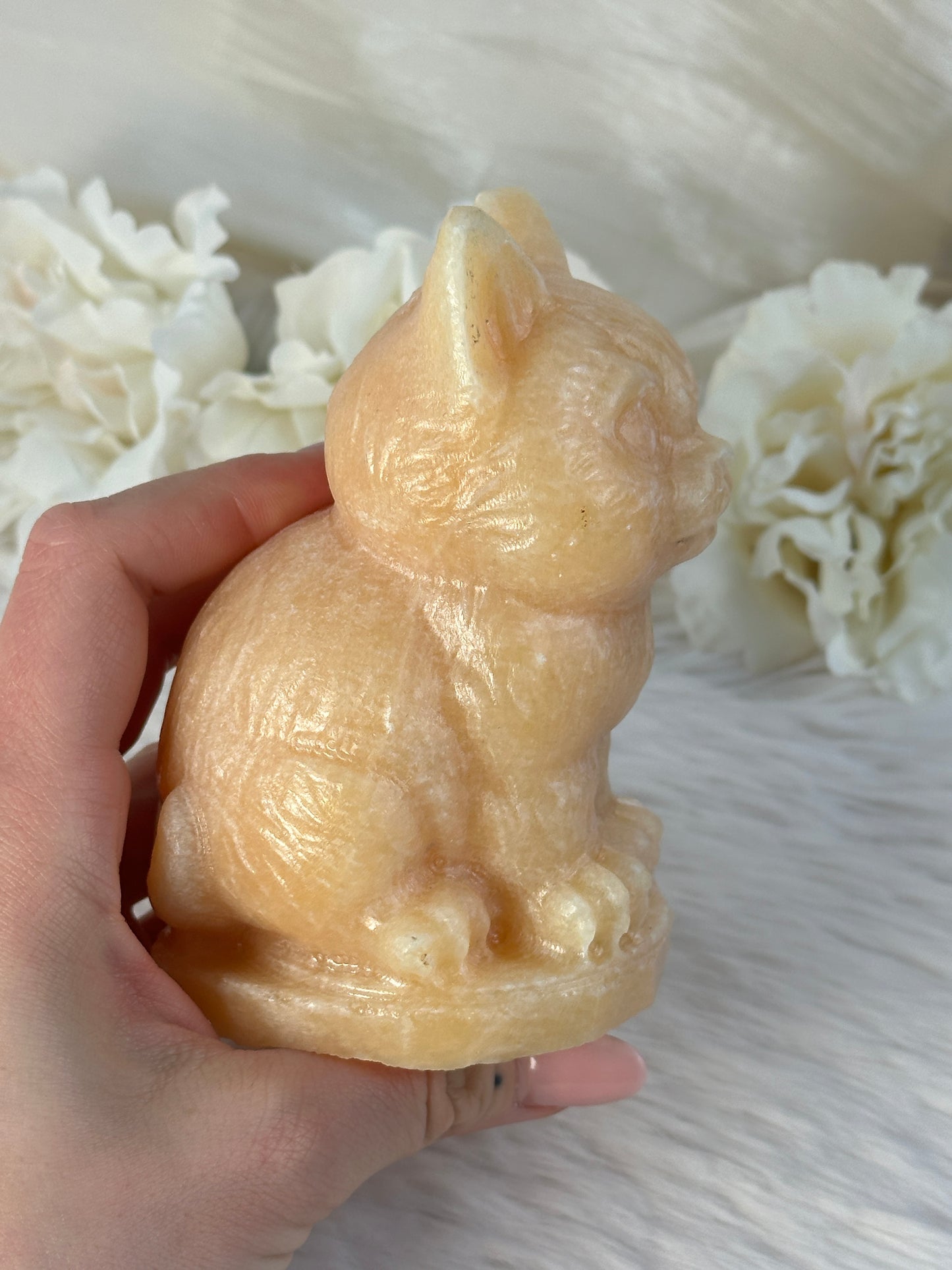 XL Orangencalcit Katze BB58