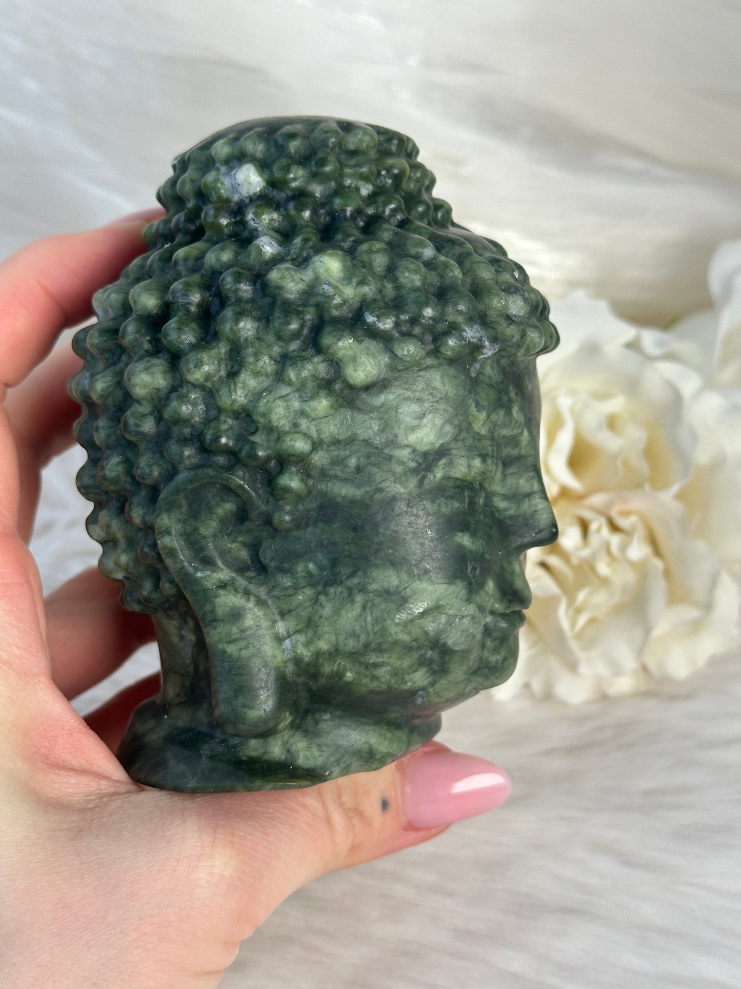Grüner Jade Buddha Kopf Di65