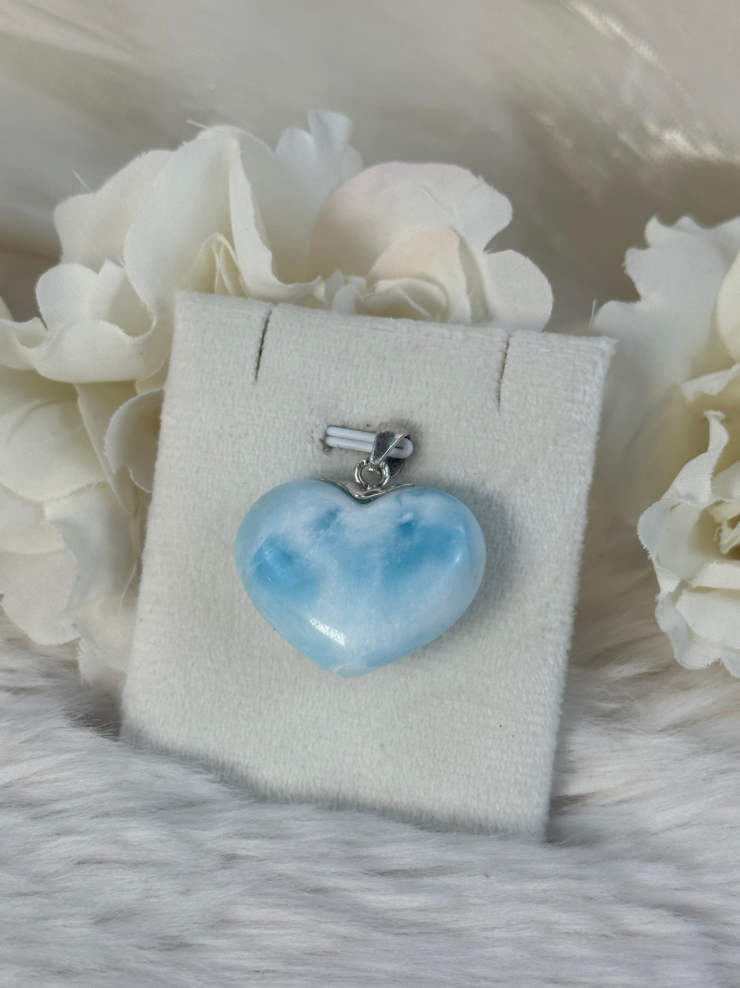 925 Silber Larimar Herz OV82