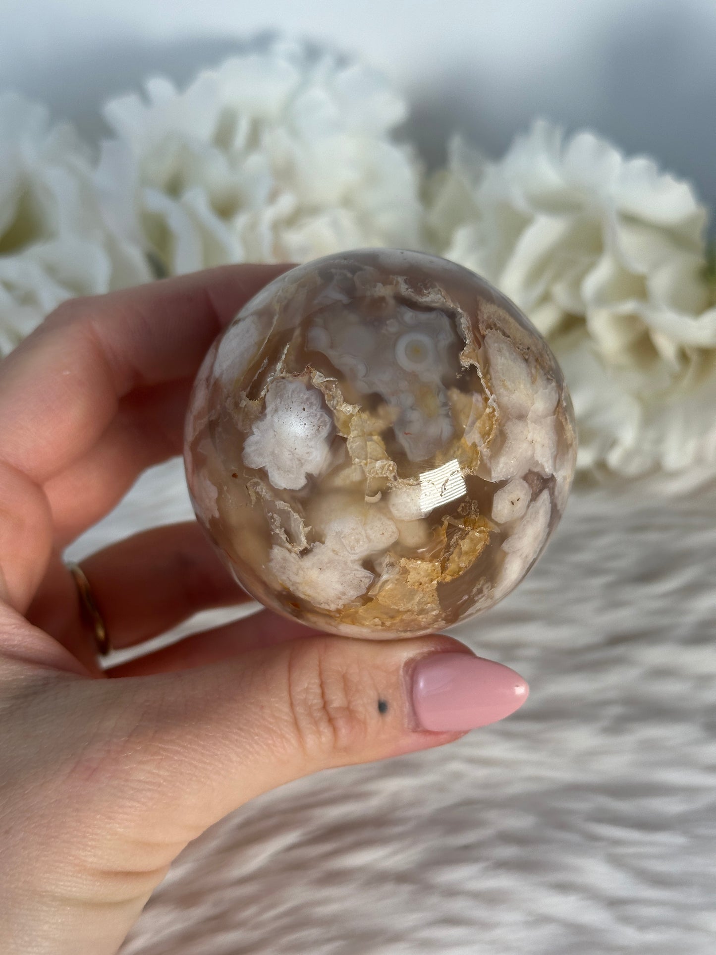 Blumenachat Kugel QA54