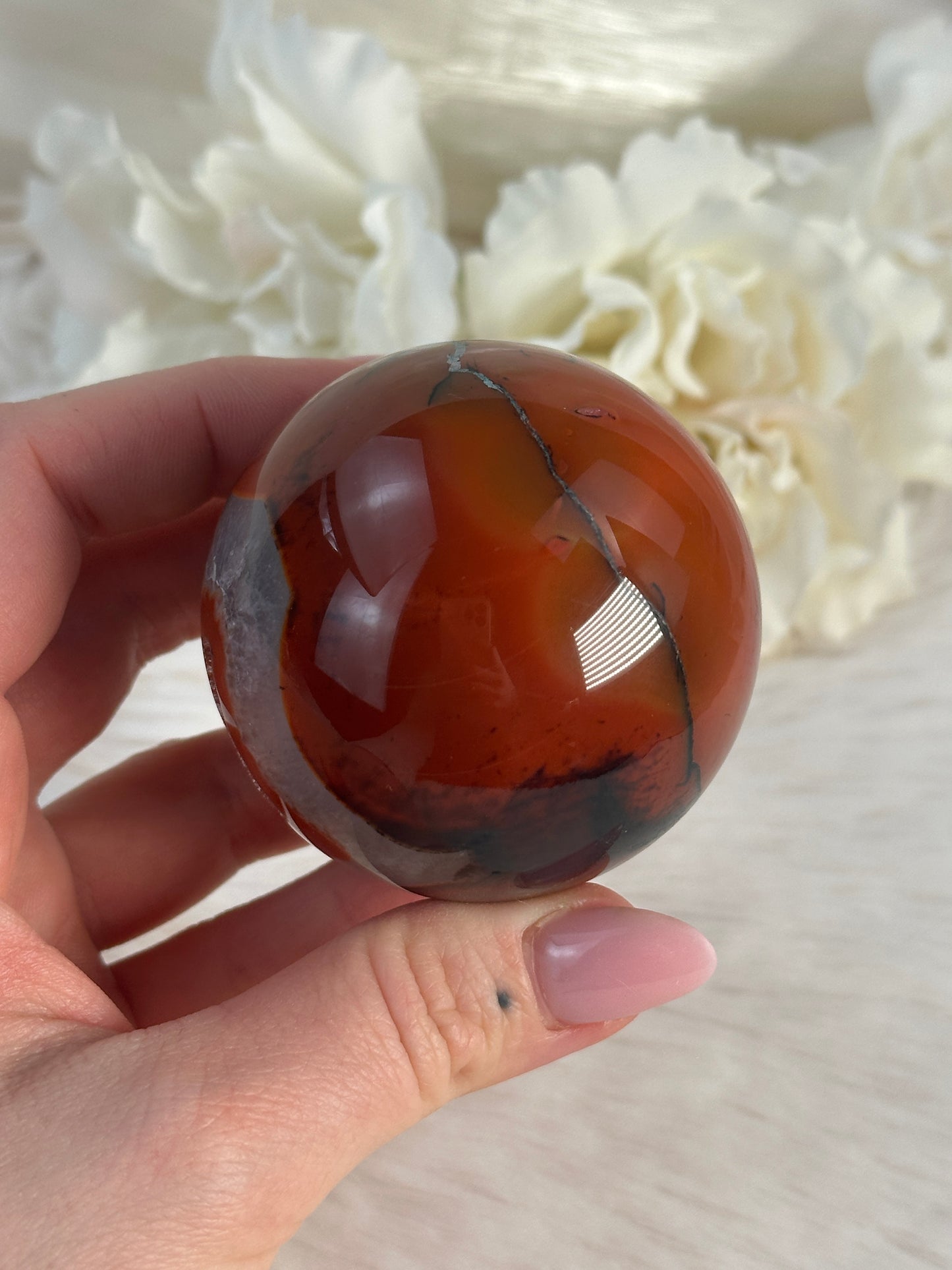 Druzy Sardonyx Achat Kugel O47,5