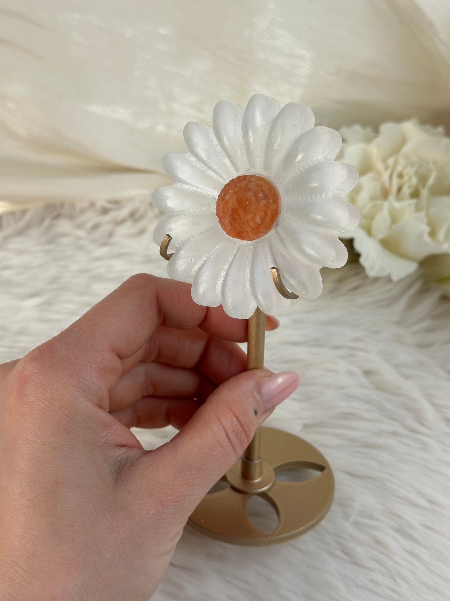 Selenit Blume auf Halterung B28,8