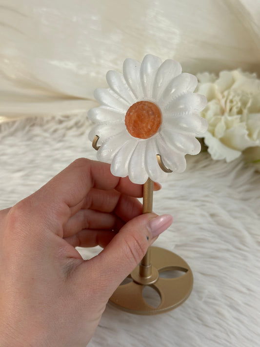 Selenit Blume auf Halterung B28,8