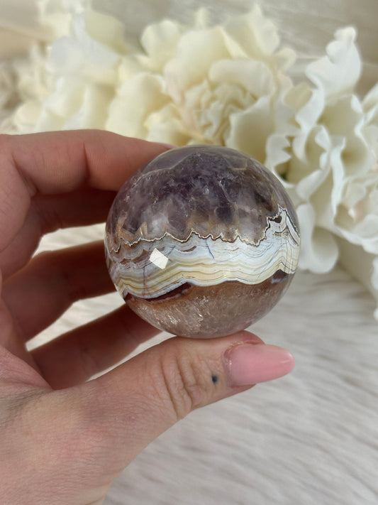 Amethyst x Achat Kugel W41,6