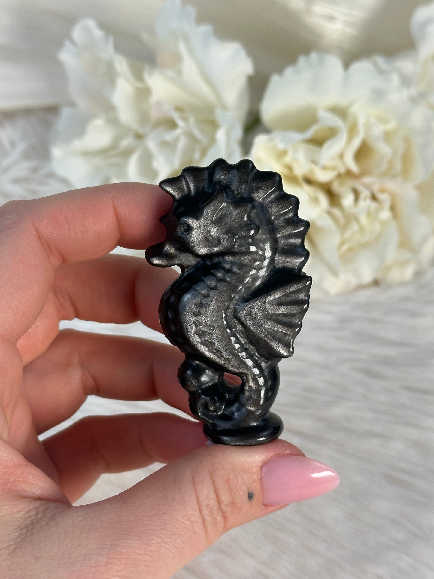 Silver Sheen Obsidian Seepferdchen XV25