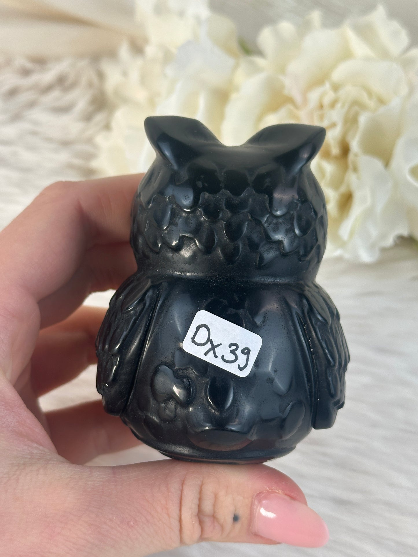 Schwarze Obsidian Eule DX39