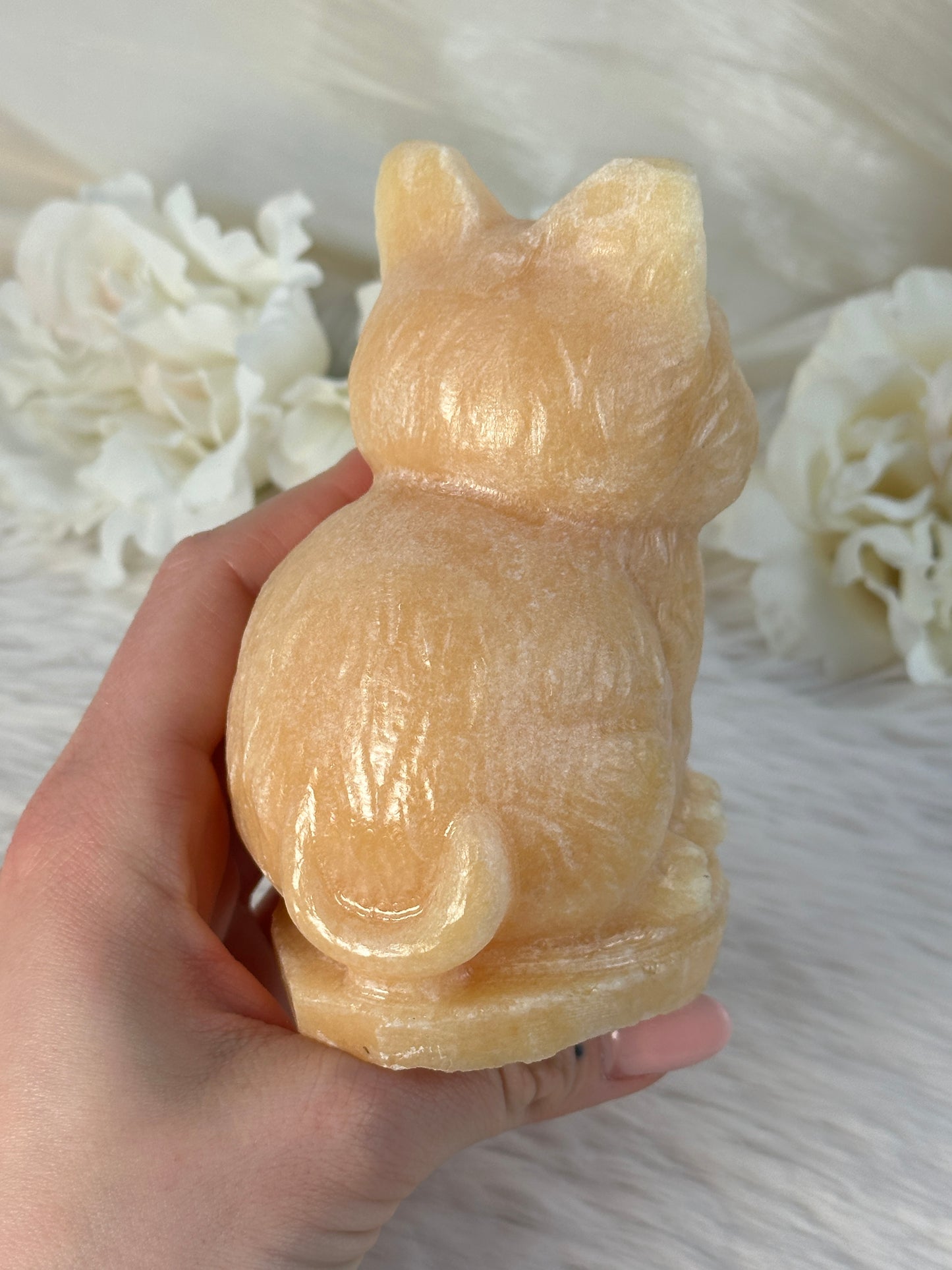 XL Orangencalcit Katze BB58